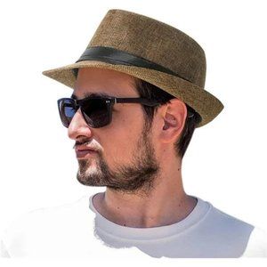 Wide Brim Straw Summer Beach UPF50+, Sun - Protected Straw Hats for Men